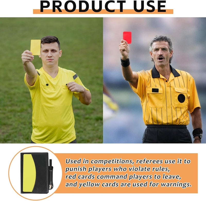 AzReference Soccer Referee Card Set, Red and Yellow Warning Cards with Record Paper, Pencil, Card Storage Wallet, Soccer Referee Kit for Football Matches, Training, Sports Games - Image 5
